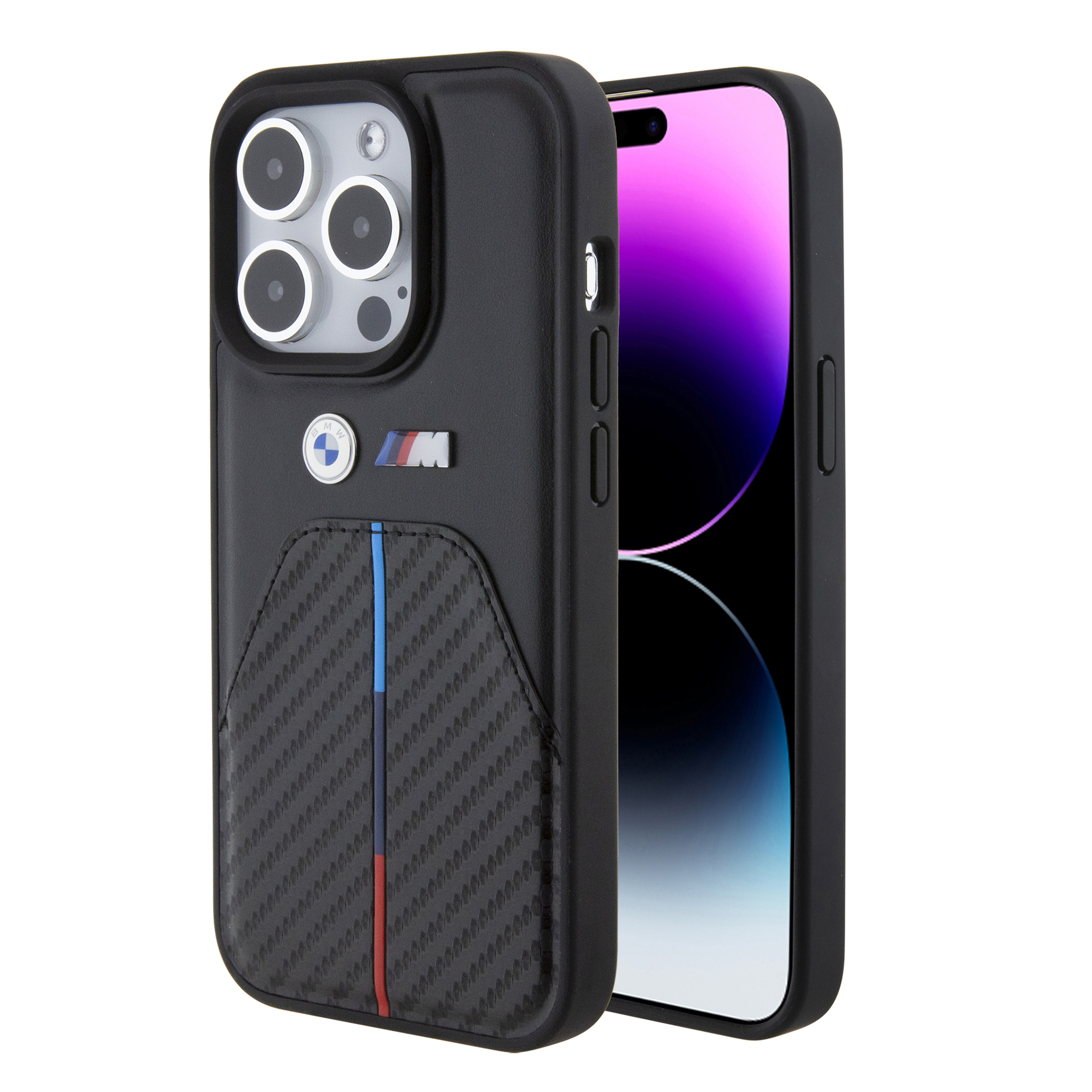 CASE BMW SERIE M CARBON PU BLACK IPHONE 15 PRO