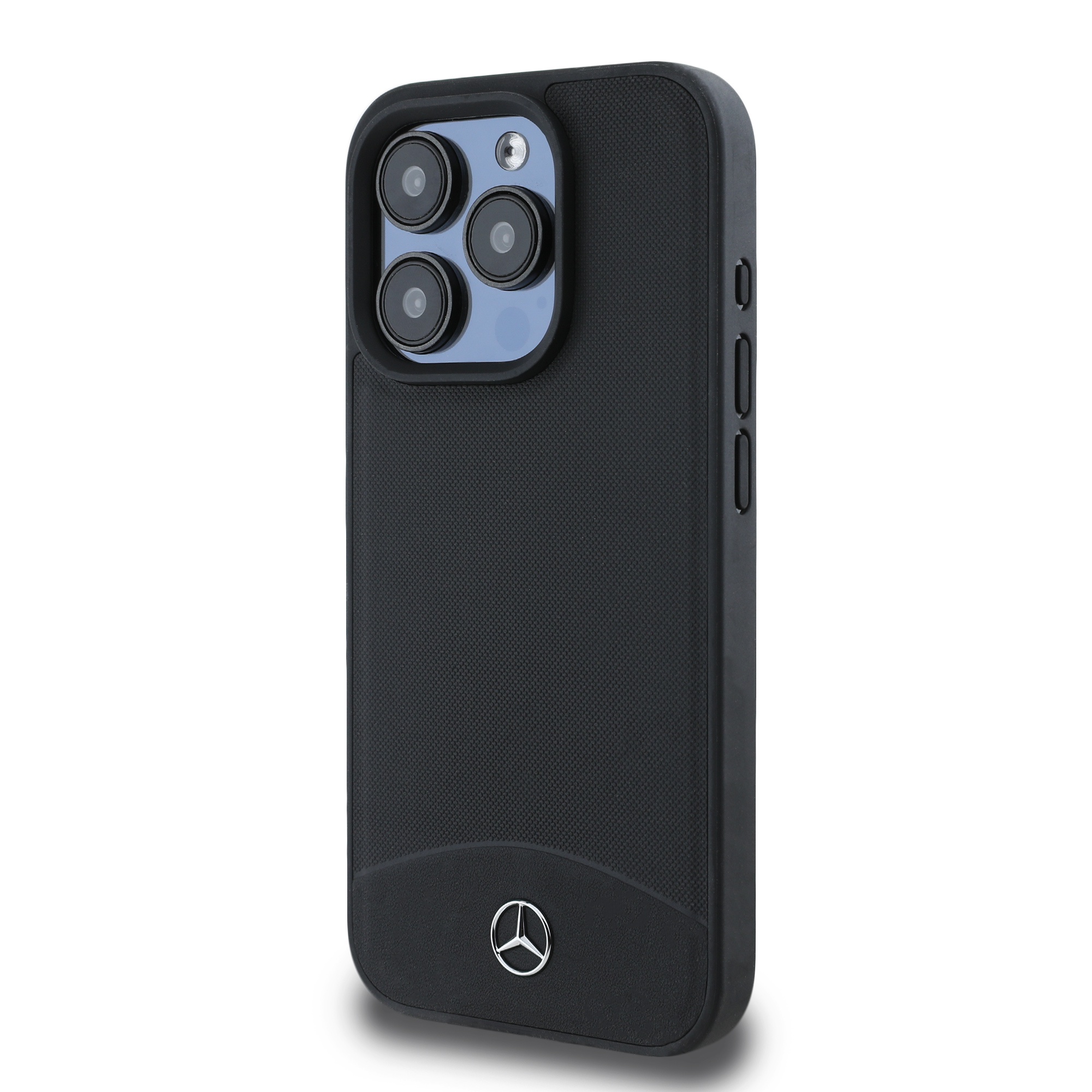 CASE MERCEDES LEATHER PLAIN MAGSAFE BLACK IPHONE 15 PRO